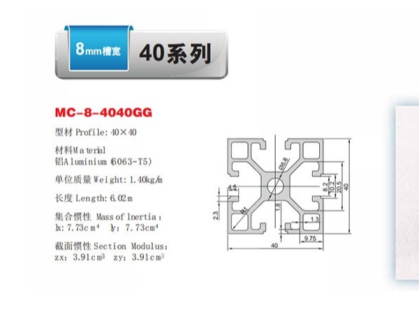 價(jià)格不同的鋁型材，拿40x40鋁型材種類舉例說明